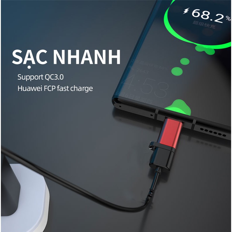 Đầu chuyển đổi OTG Micro Usb/ Type C sang Usb 2.0 cho Realme Samsung Xiaomi Huawei  chất lượng cao