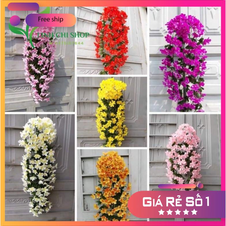 Rủ hoa đỗ quyên treo tường, trang trí nhà cửa_hoa giả, hoa lụa