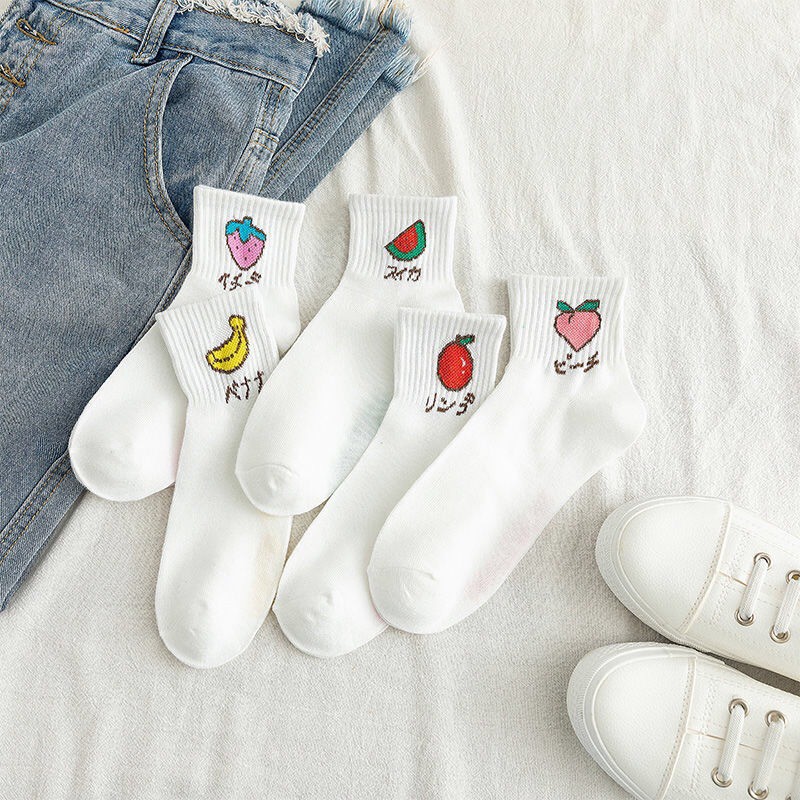 [MẪU NGẪU NHIÊN] Set 5 Đôi Tất Vớ Nam Nữ Cotton Cổ Cao Hàn Quốc Nhiều Mẫu