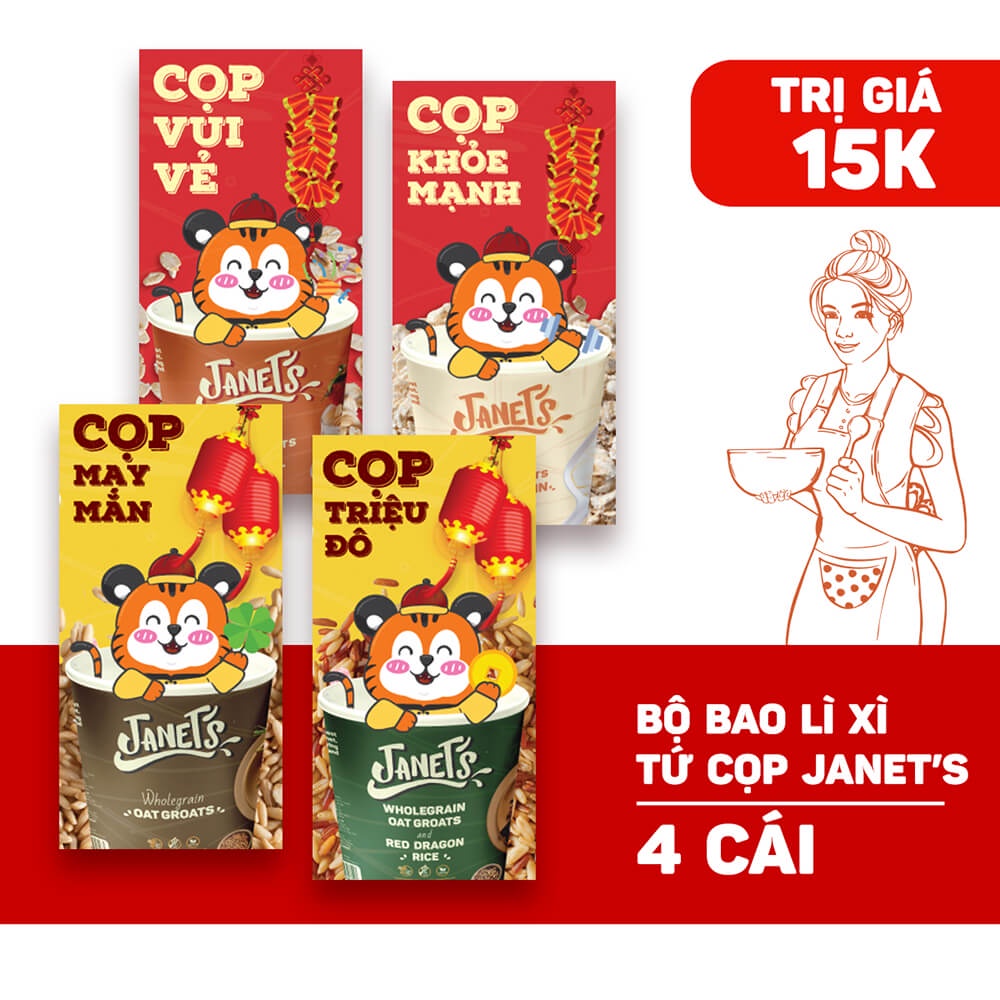 Yến mạch nguyên chất ăn liền Janets 1kg Chile, loại cán dày và cán mỏng