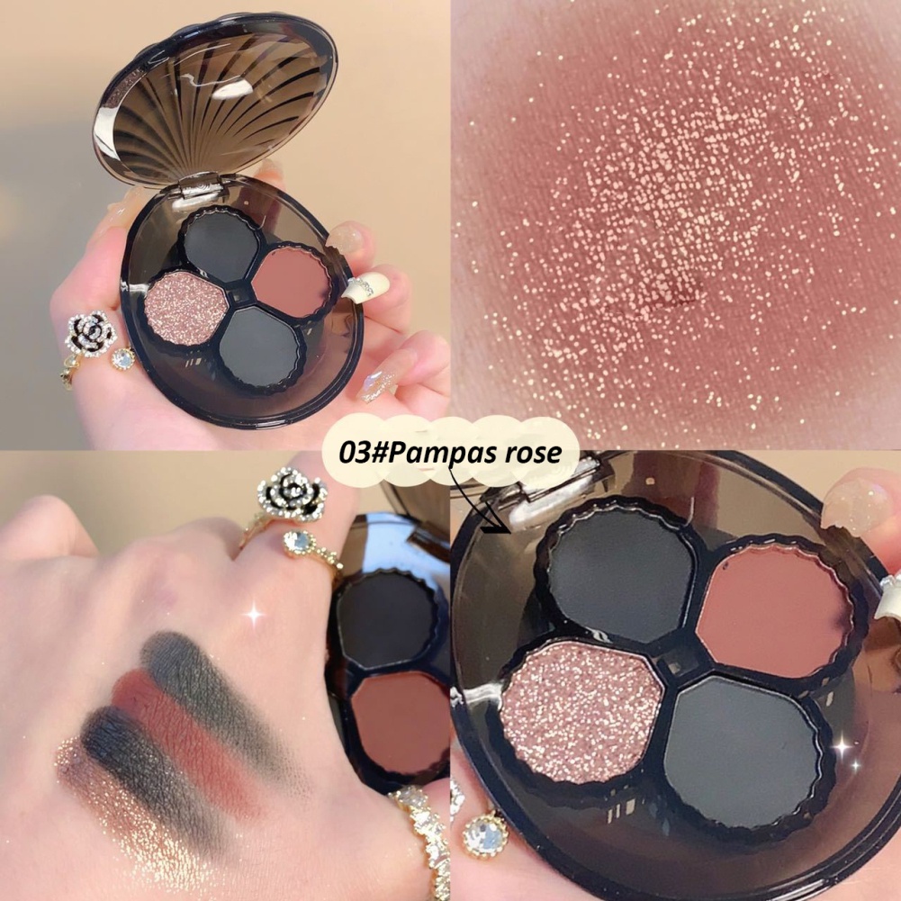 Chứng Khoán sẵn sàng HUDAMOJI 4 màu bóng mắt tấm màu Đen xám bạc tone Châu Âu và Mỹ Phong Cách Punk Niche mắt di động bóng tấm COD