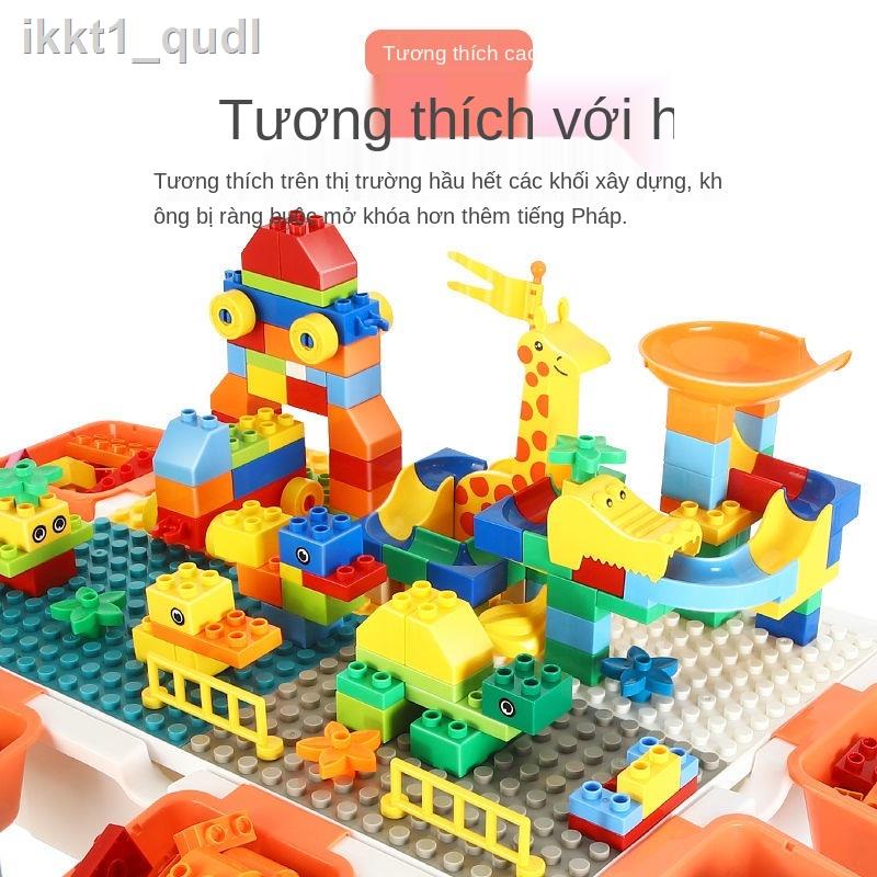 ABộ bàn ghế tòa nhà đa năng trẻ em, hạt to lớn, tương thích với đồ chơi trí tuệ lắp ráp Lego, 3 bé, 6 não