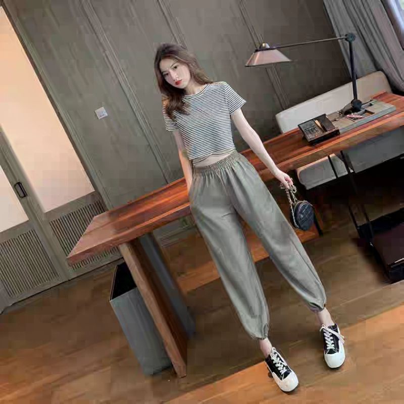 Quần nỉ Bom uniex-Jogger trơn cạp chun