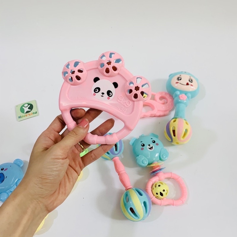 Bộ xúc xắc gặm nướu 7 món kích thích thị giác thính giác [ babyboo ]