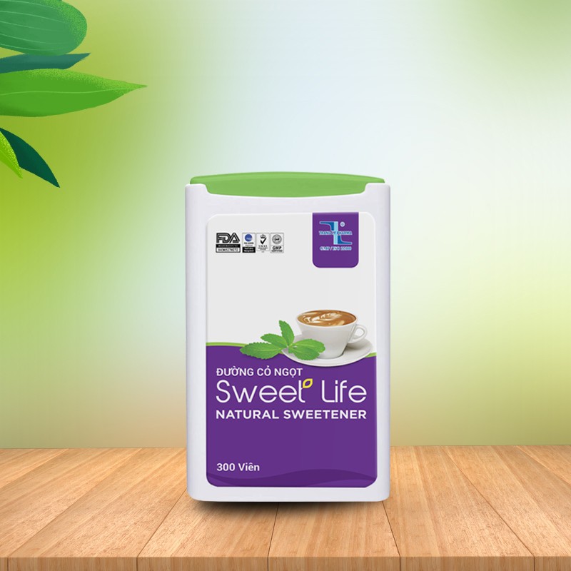 Đường ăn kiêng cỏ ngọt Sweet Life dạng hộp tiện dụng (300 viên)