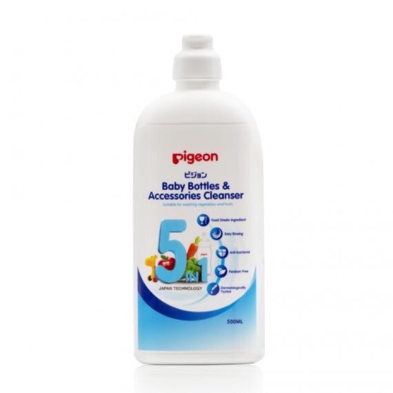 Nước rửa bình sữa và rau củ quả Pigeon 500ml