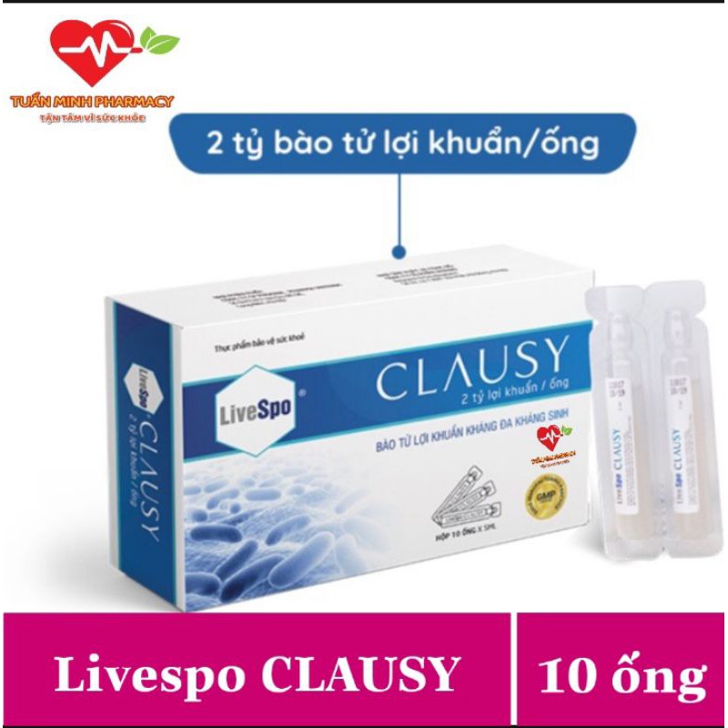 Livespo Clausy - Bào tử lợi khuẩn kháng đa kháng sinh (Hộp 10 ống)