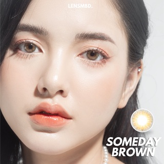 Lens kính áp tròng cận LENSMBD màu SOMEDAY BROWN áp tròng tự nhiên an toàn cho mắt nhạy cảm.