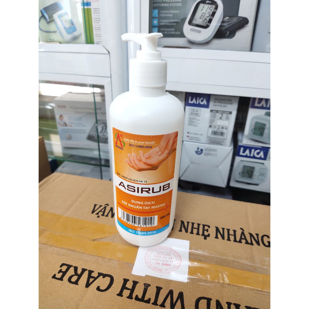 DUNG DỊCH NƯỚC RỬA TÁY KHÔ ASIRUB chai 500ml chính hãng công ty