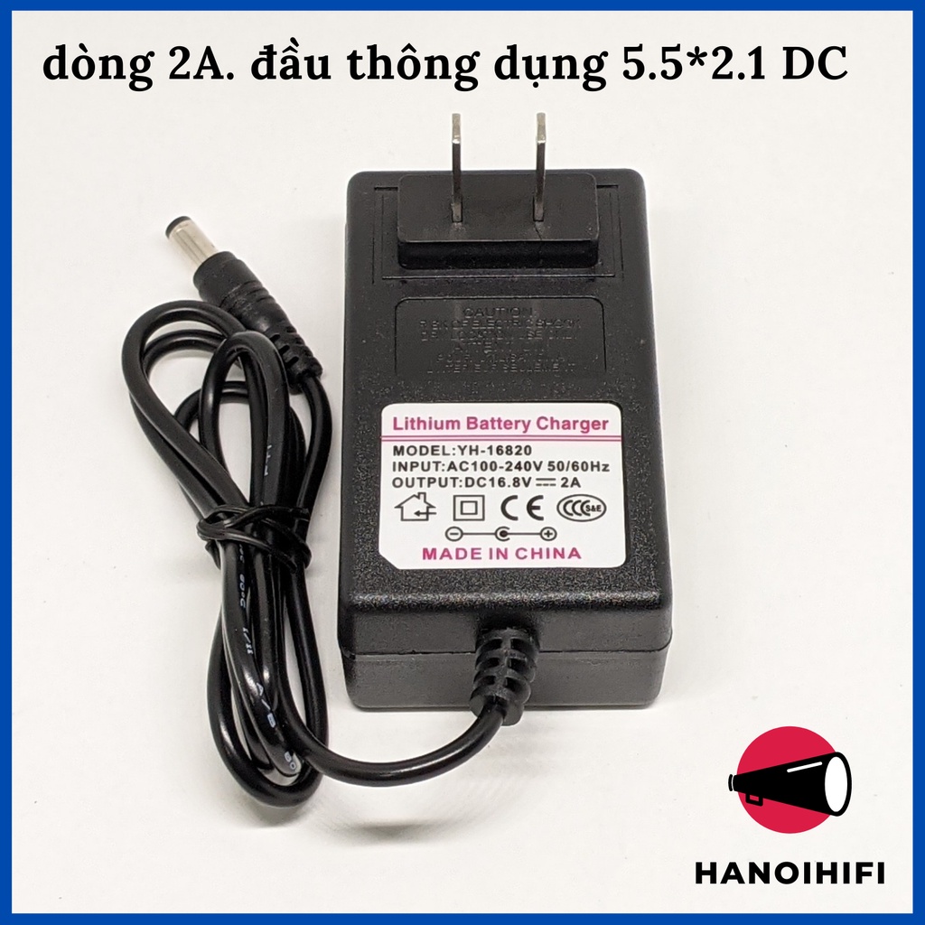 Sạc 2S,3S, 4S, 5S  Vuông 12.6V - 2A , Có Đèn Báo Đầy, Giắc Sạc 5.5*2.1mm. sạc cho máy khoan, sạc loa, sạc pin 18650