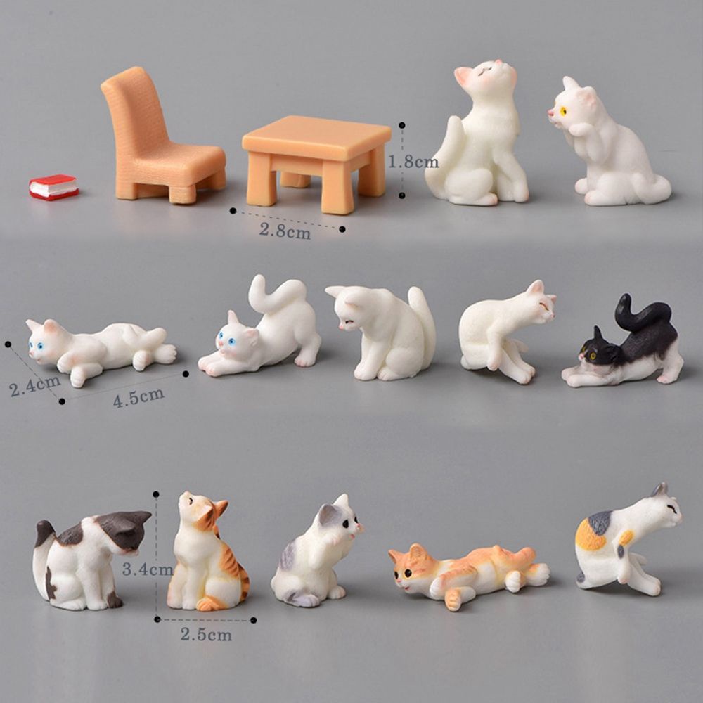 Mô hình trang trí chú mèo mini bằng nhựa resin thủ công cho nhà búp bê