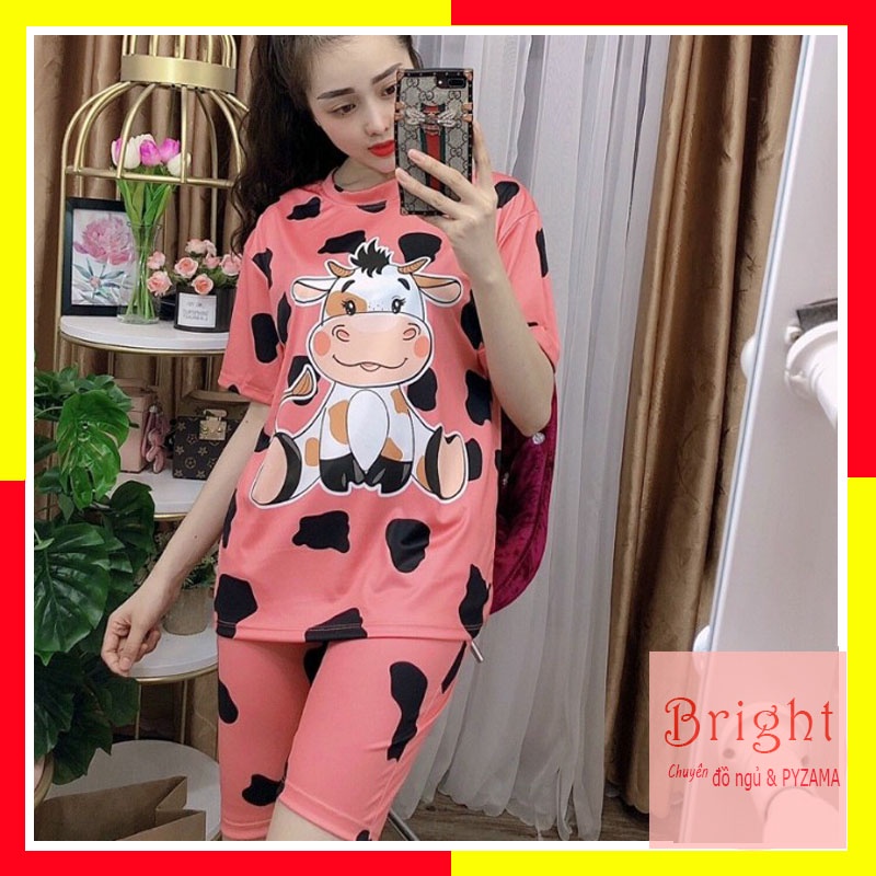 Bộ Cotton 3D Lửng Ngố Bò Sữa