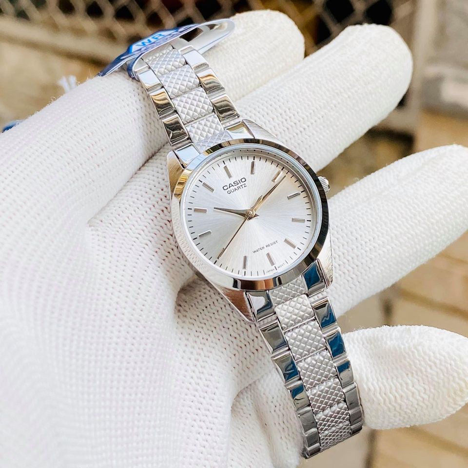 Đồng hồ nữ tay nhỏ Casio LTP 1274D Dây thép mặt đen-trắng Bảo hành 1 năm Hyma watch
