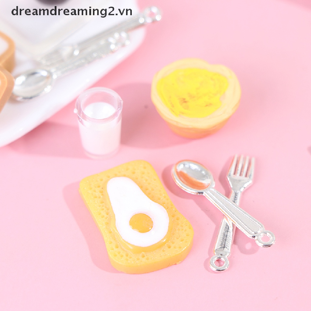 Bộ Ly Cà Phê Sữa Kèm Khay Thức Ăn Cho Búp Bê Tỉ Lệ 1: 12