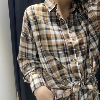 Áo sơ mi nâu dài tay