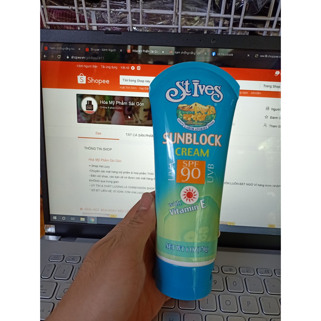 [HÌNH THẬT] Kem chống nắng toàn thân Stives sunblock cream 90 spf