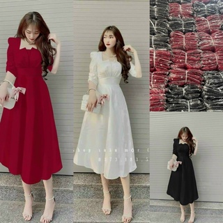 Đầm dự tiệc bigsize đen trắng đỏ 50 đến 90kg đầm sanh chảnh bigsize mũm mỉm