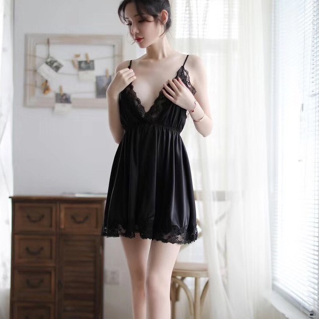 Váy ngủ hai dây satin ren sexy 🔥FREESHIP🔥 bigSIZE ML 40 -62kg 19VN135017 | WebRaoVat - webraovat.net.vn