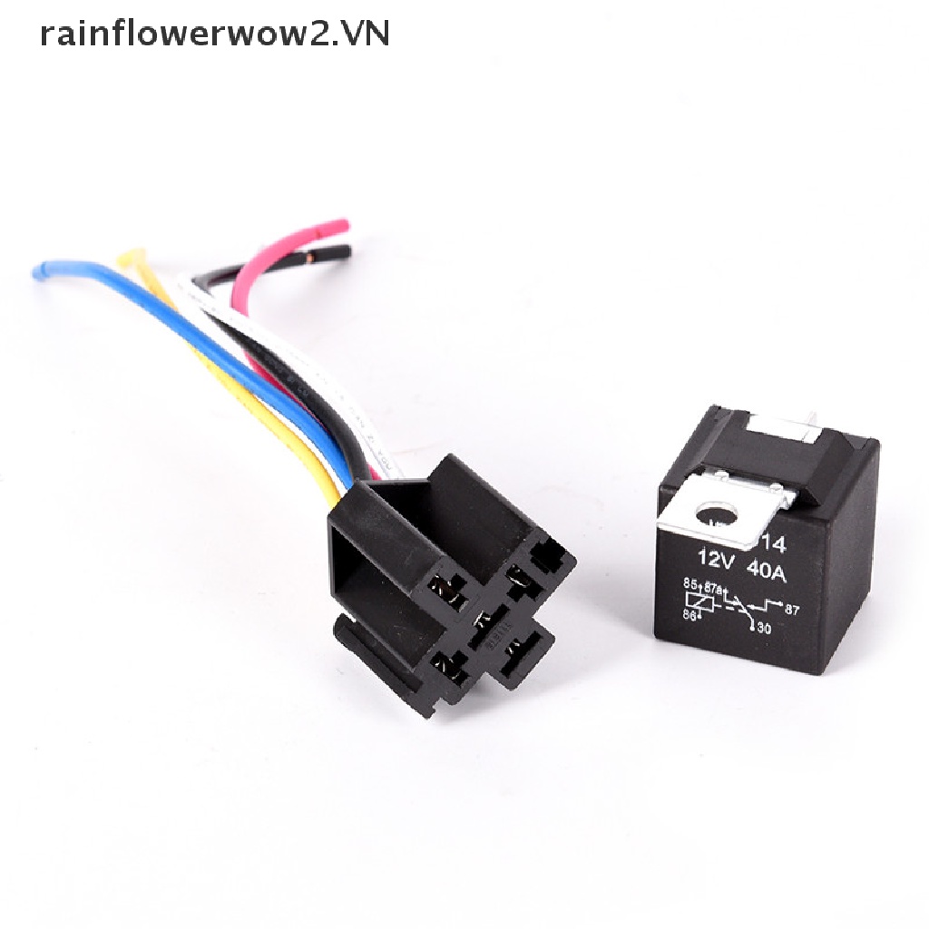 Rơ Le Ô Tô 12V 5Pin 40A 12V 5Pin Kèm Ổ Cắm Rơ Le