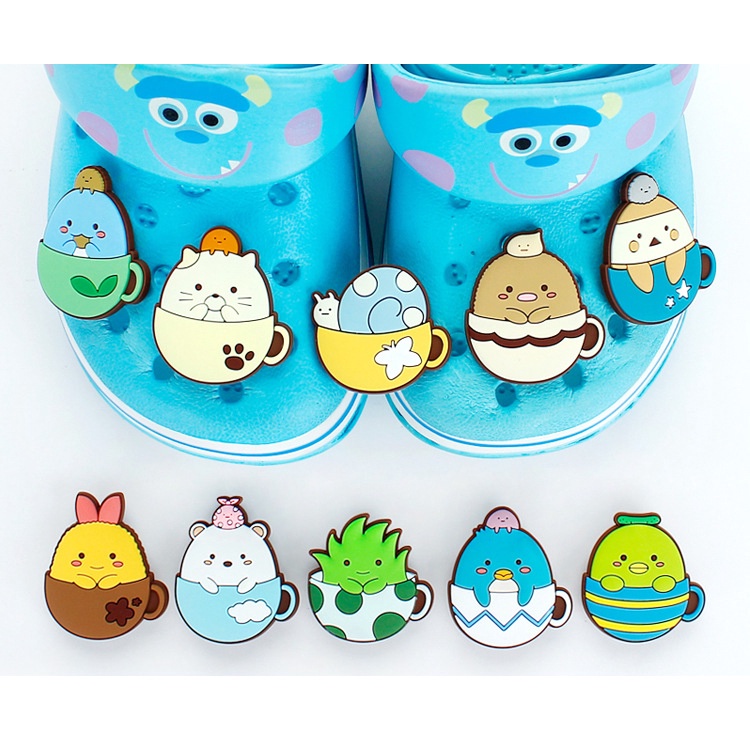 Phim hoạt hình gurashi bear crocs phụ kiện penguin anime jibitz charm sumikko animal croc jibbits for kids shoe charms pins trang trí