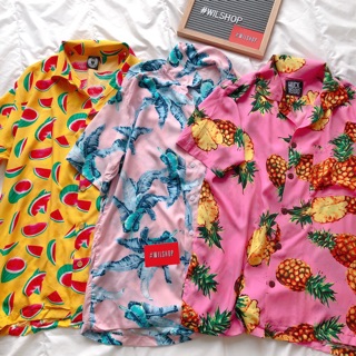 (FREESIZE) ÁO SƠ MI HOẠ TIẾT TRÁI CÂY UNISEX