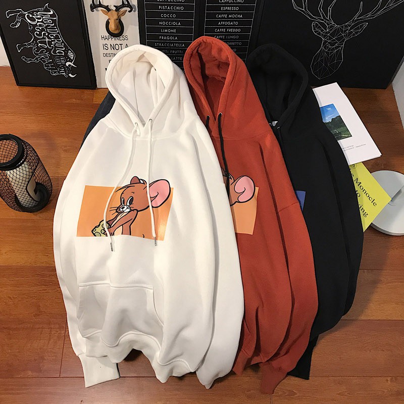 Áo Hoodie Nữ unisex Haley Tom & Jerry phong cách Hàn Quốc cá tính, Chất nỉ bông đẹp HD50 | BigBuy360 - bigbuy360.vn