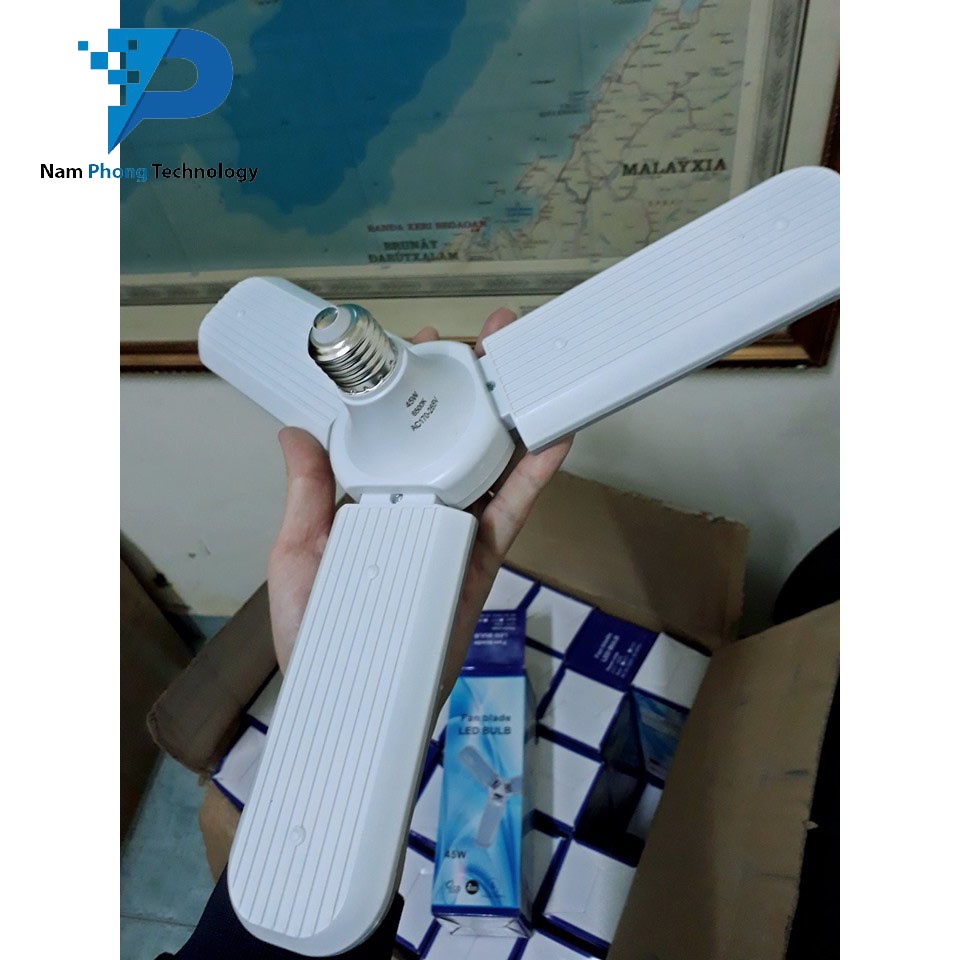 ĐÈN LED QUẠT 3 CÁNH 45W SIÊU TIẾT KIỆM ĐIỆN - THIẾT BỊ CHIẾU SÁNG THÔNG MINH CÓ THỂ ĐIỀU CHỈNH GÓC ĐỘ CÁNH QUẠT