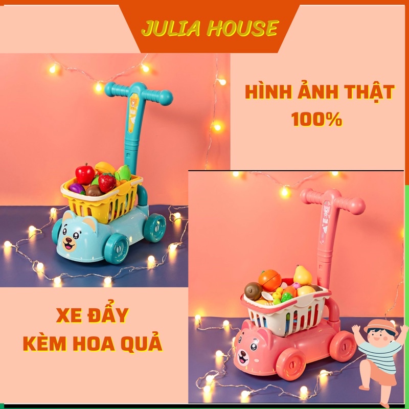 Xe Đẩy Đồ Chơi Kèm Hoa Quả, Xe Đẩy Siêu Thị Cho Bé Thoả Sức Vui Chơi Và Bận Rộn