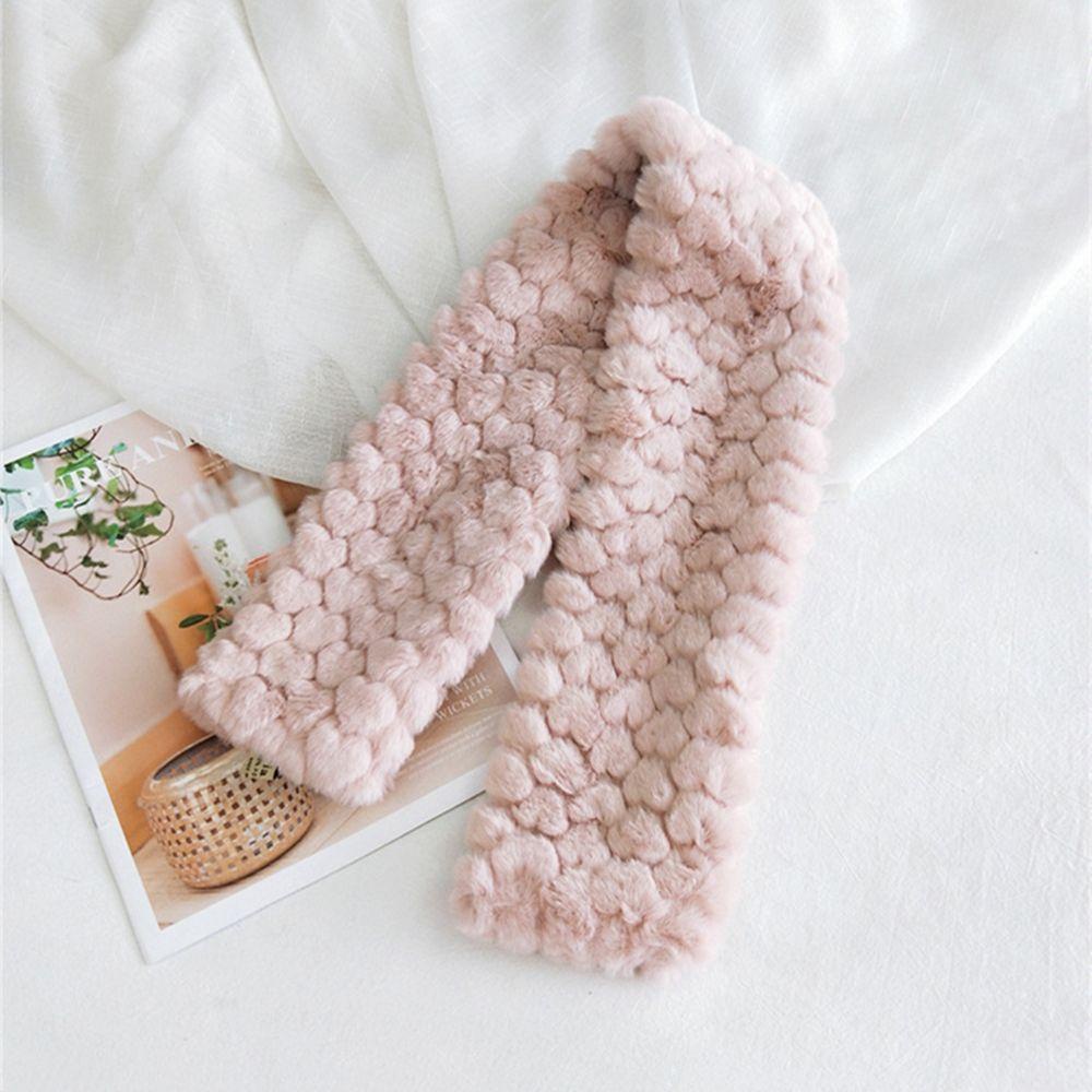 Khăn Choàng Cổ Lông Thỏ Nhân Tạo Hình Trái Tim Thiết Kế Ấm Áp