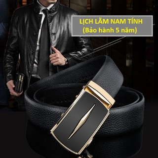 Thắt Lưng Da Nam Cao Cấp Hàng Hiệu Khóa Cài Tự Động Dây Nịt Nam Da Bò 100% Chính Hãng Baellerry Mạ Vàng Bạc Nam Tính GC3