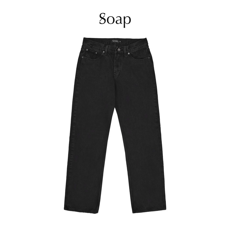 Quần Vintage Jeans khoá kéo Soap Studio màu đen