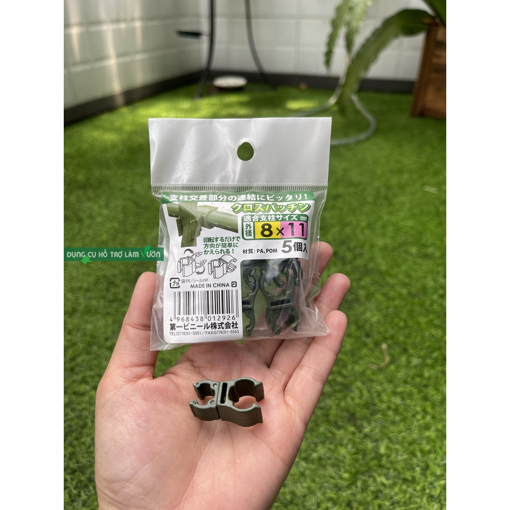 Set 5 kẹp nhựa ống phi 8-11-16-20 chuyên dùng làm giàn cho cây leo- kẹp liên kết ống thép bọc nhựa-