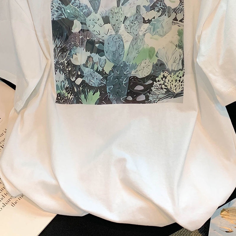 Áo Thun Tay Ngắn In Họa Tiết Dễ Thương Thời Trang Mùa Hè Cho Nữ