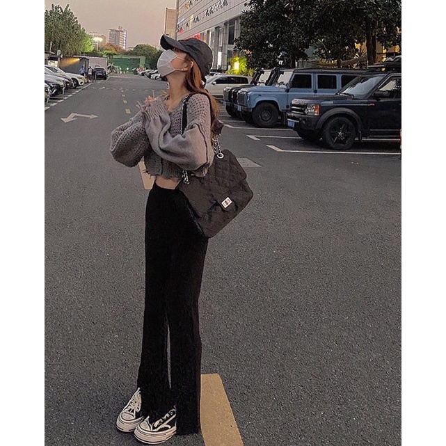 Áo Len Dáng Croptop Kiểu Rách