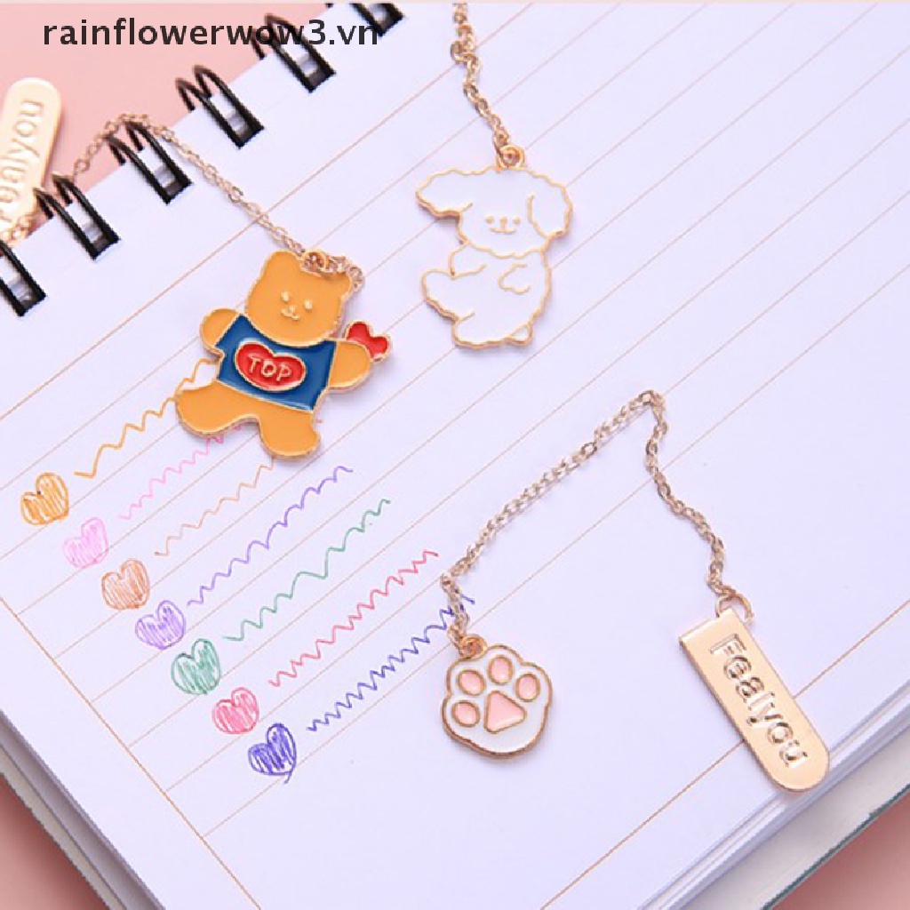Thẻ Đánh Dấu Trang Sách Bằng Kim Loại Mặt Dây Dễ Thương