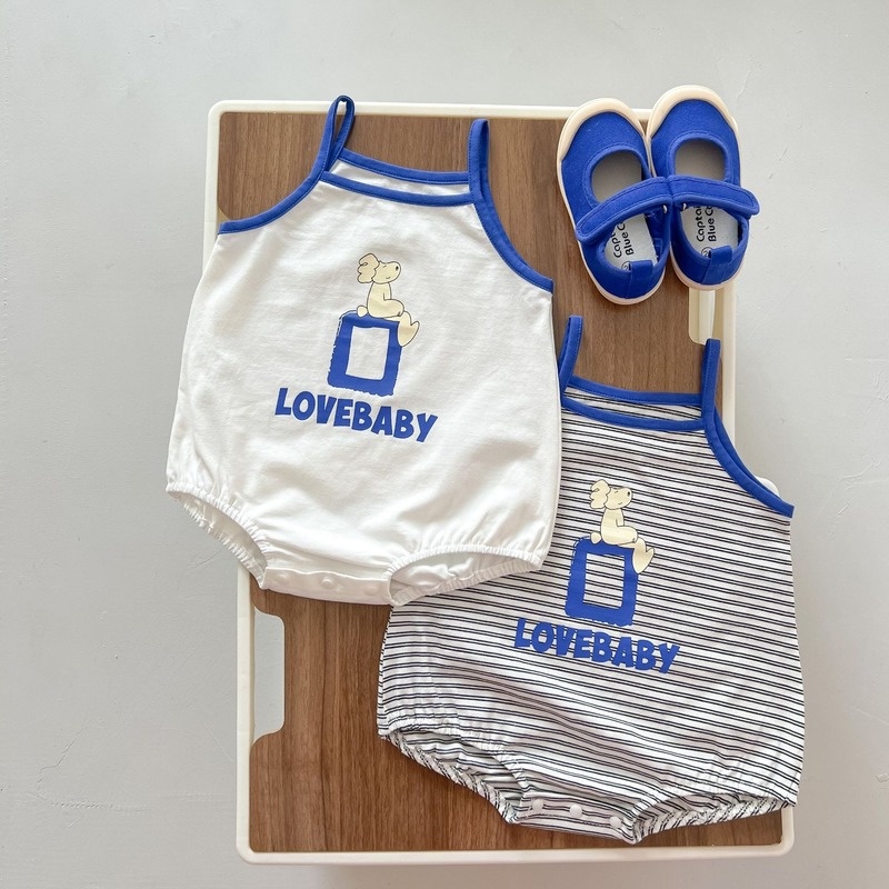 Bộ Áo Liền Quần Bằng Cotton Không Tay Thời Trang Mùa Hè Cho Bé Sơ Sinh 0-2 Tuổi