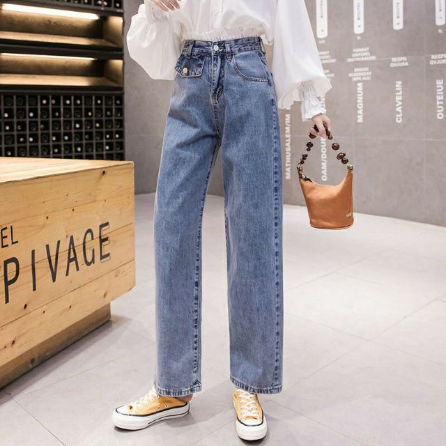 [Loại1] Quán jean nữ ống rộng cao cấp tôn dáng form đẹp vải tốt CHI99