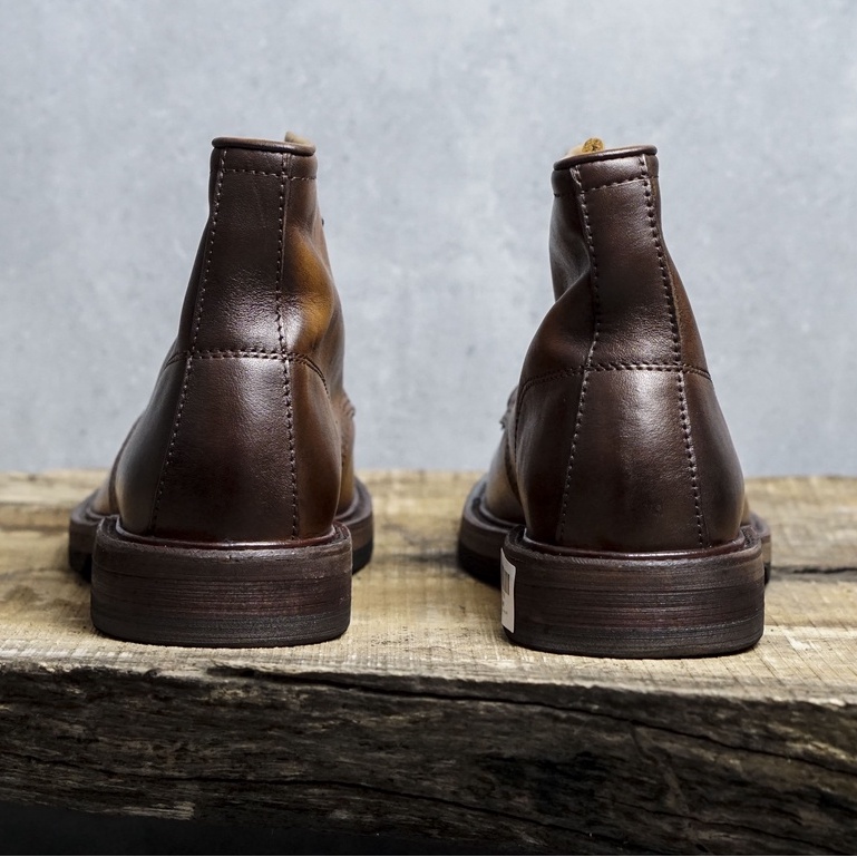 Giày boot nam cổ cao da bê sang trọng nam tính màu vàng nâu dậm ZANE