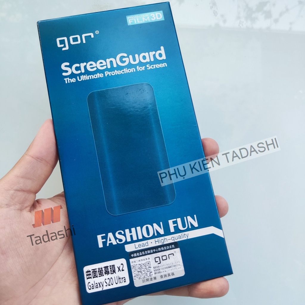 Bộ 3 Miếng Dán Dẻo Gor Samsung S20 S20 Plus S20 Ultra, S21 Ultra, S22 Ultra S23 Ultra Dán Full Màn 3D Bo Viền - Hãng Gor