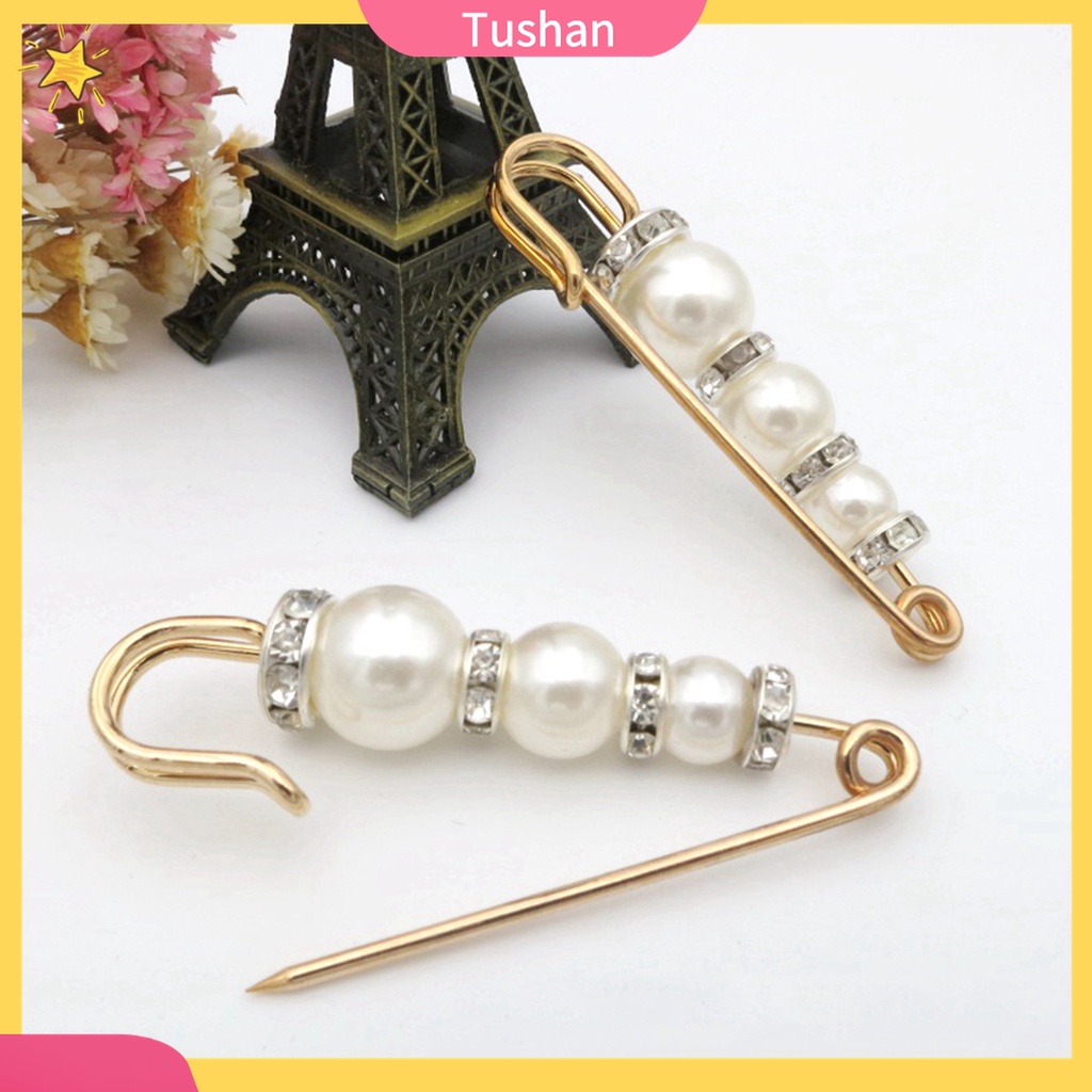 Ghim Cài Áo Hình Bông Hoa Đính Đá Và Ngọc Trai Nhân Tạo Thời Trang