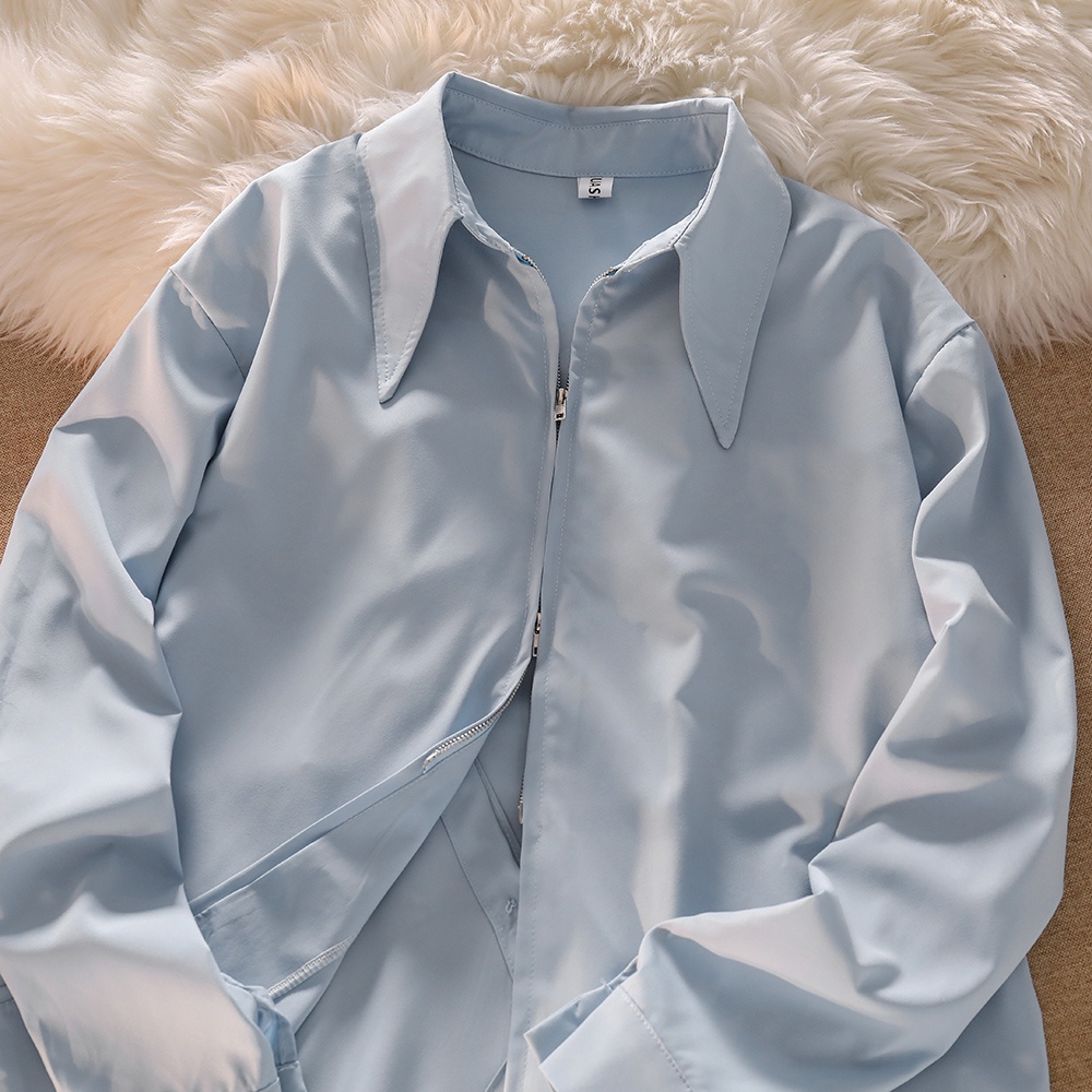 Áo Nữ Tay Dài Xẻ Tà Có Khóa Kéo Thời Trang