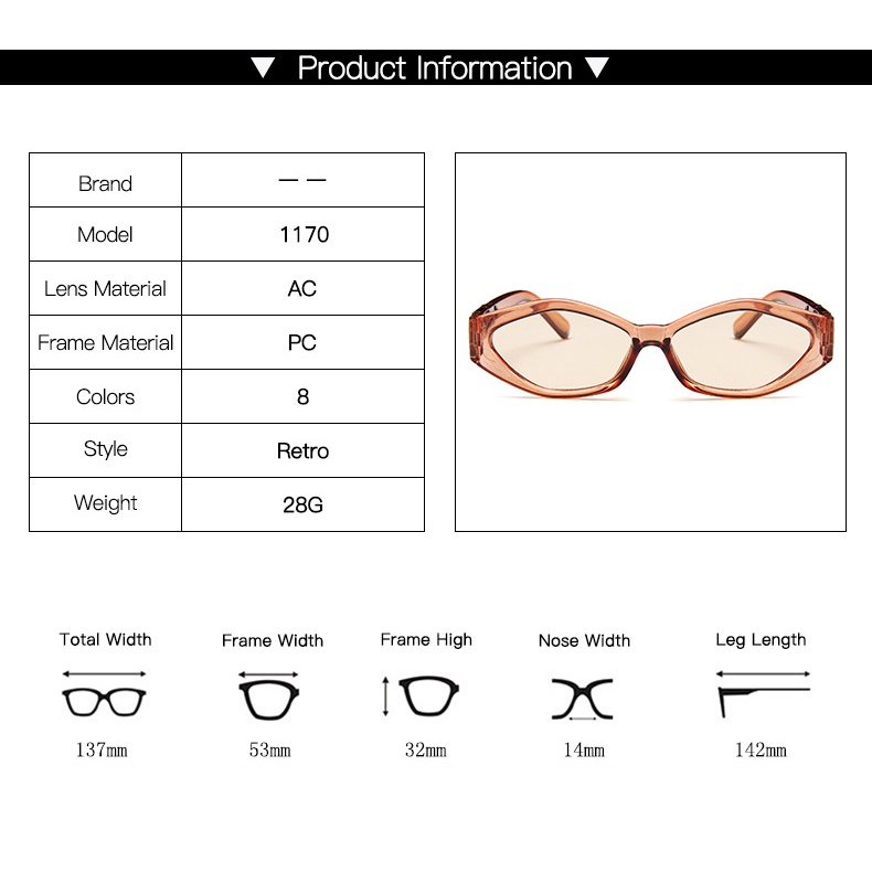 Kính mát Samjune gọng nhỏ hình mắt mèo chống tia UV sành điệu cho nữ