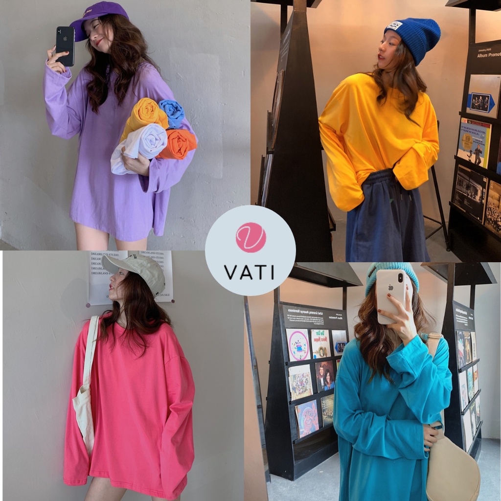 Áo Sweater Unisex Nam Nữ VATI , Áo Thun Dài Tay Freesize 45kg-70kg Form Rộng Sweater Ulzang Hàn QUốc Nhiều Màu | BigBuy360 - bigbuy360.vn