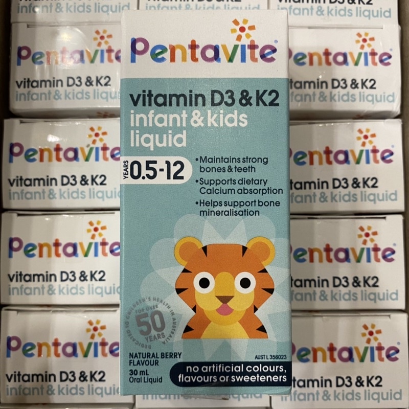 Pentavite vitamin D3 & K2 cho bé infant & kids liquid 30ml order Chemist Úc bill air