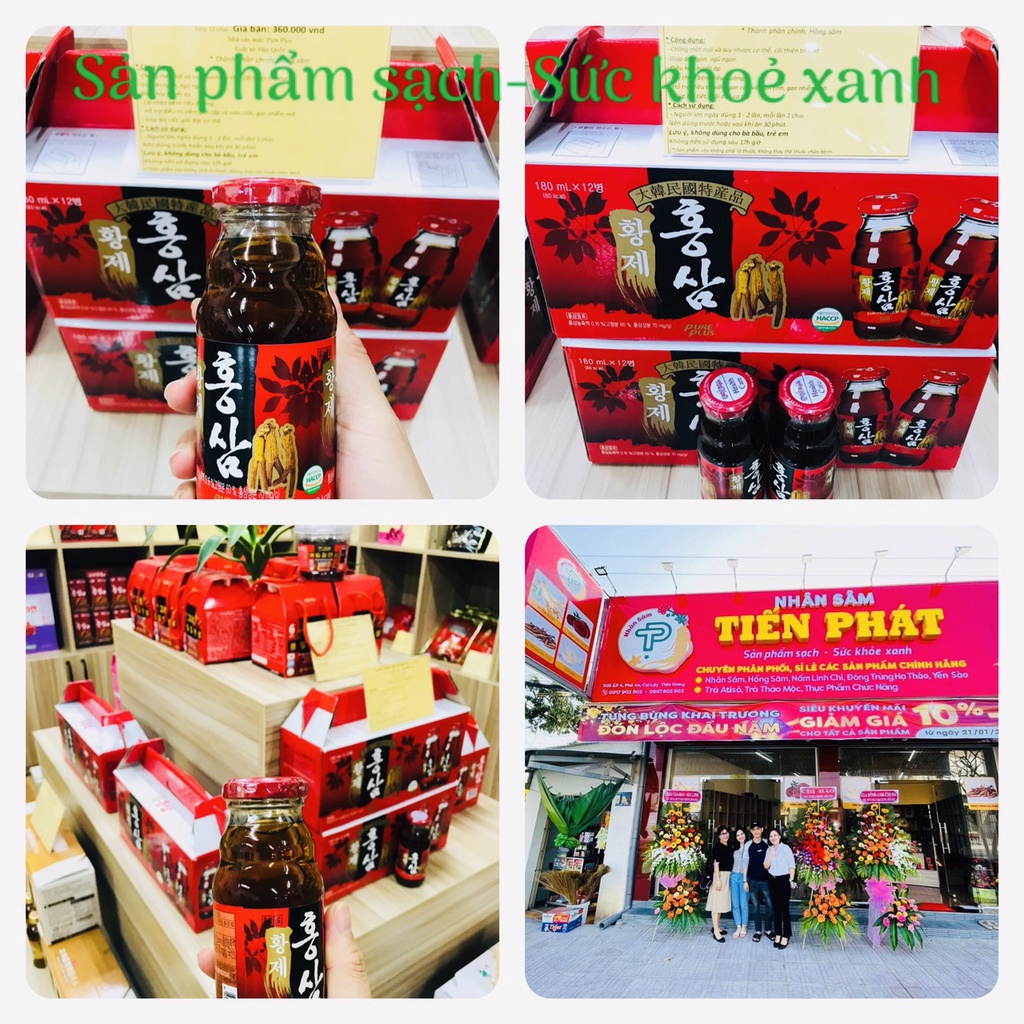 Nước hồng sâm hoàng đế - Hàn Quốc set 12 chai * 180ml - Bồi bổ cơ thể hàng ngày