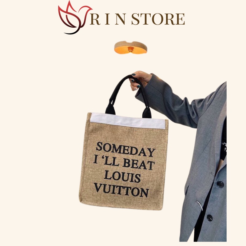 Túi Cói Đi Biển Cói Sang Chảnh, Có Lót và Khóa Kéo Bên Trong RIN