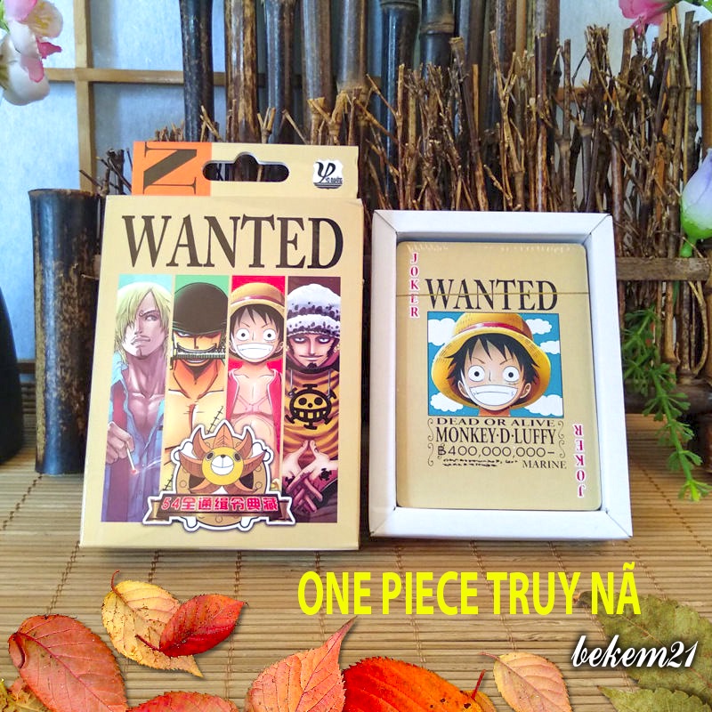 Bộ Bài Tây Tú Lơ Khơ 54 Lá In Hình One Piece, Luffy, Chopper,Zoro Wanted cả nhóm