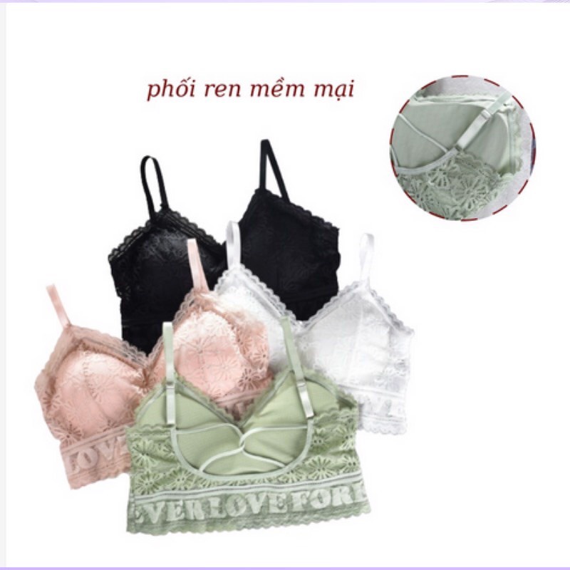 Áo Lót Nữ Ren Hoa Viền Chữ Xinh Xắn, Áo Bra Ren Mút Đệm Mềm Mỏng Mặc Thoải Mái Hieu Store24h - 9941