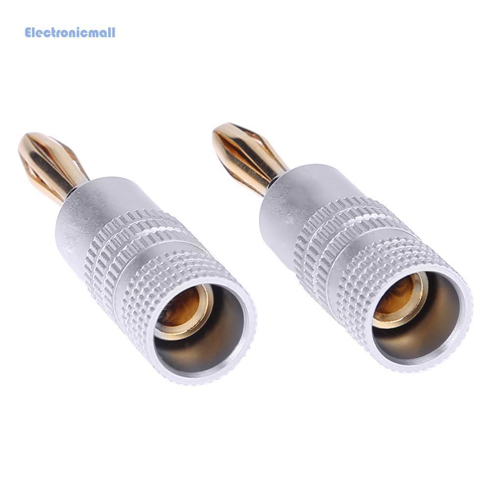 ElectronicMall01 1pc 4mm Gold Plated Brass Speaker Banana Plug DIY Audio Jack Connector