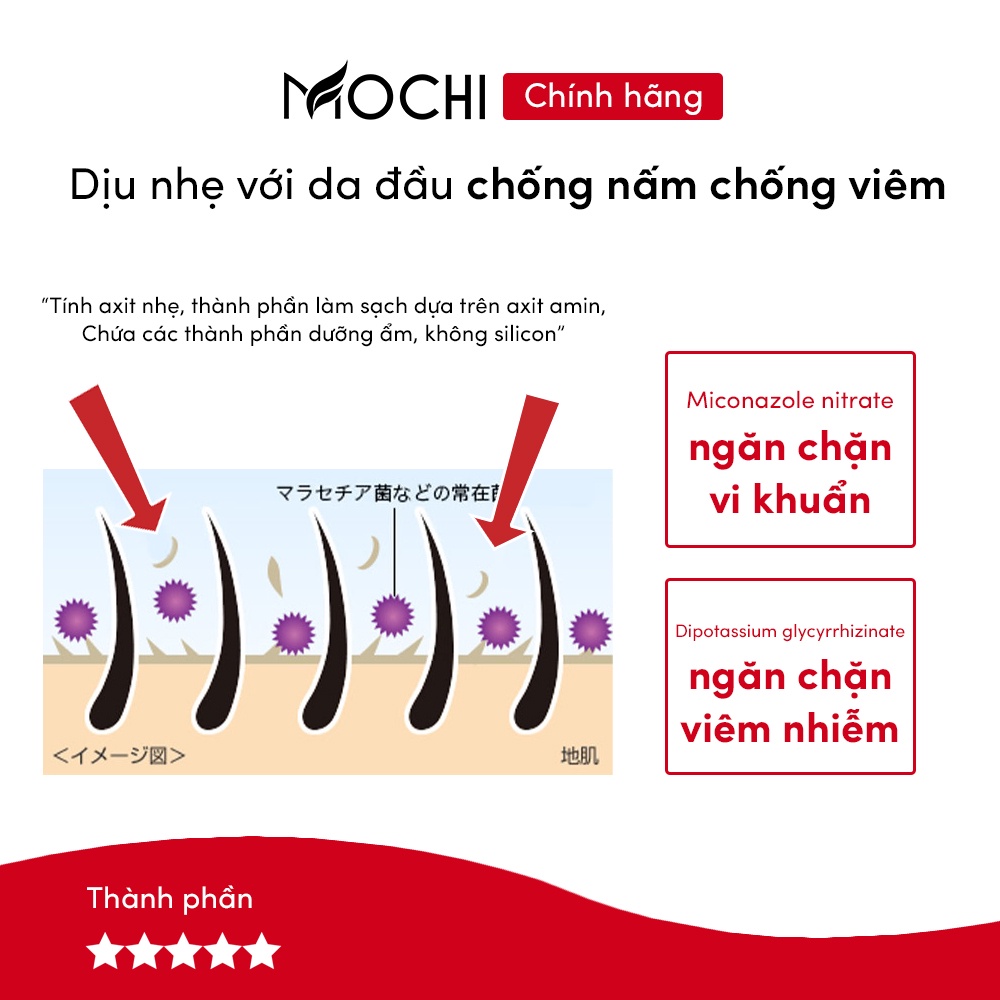 Dầu gội chống gàu Mochi Medical Nhật Bản dầu gội sạch gàu Mochi hết nấm ngứa trong 2 tuần